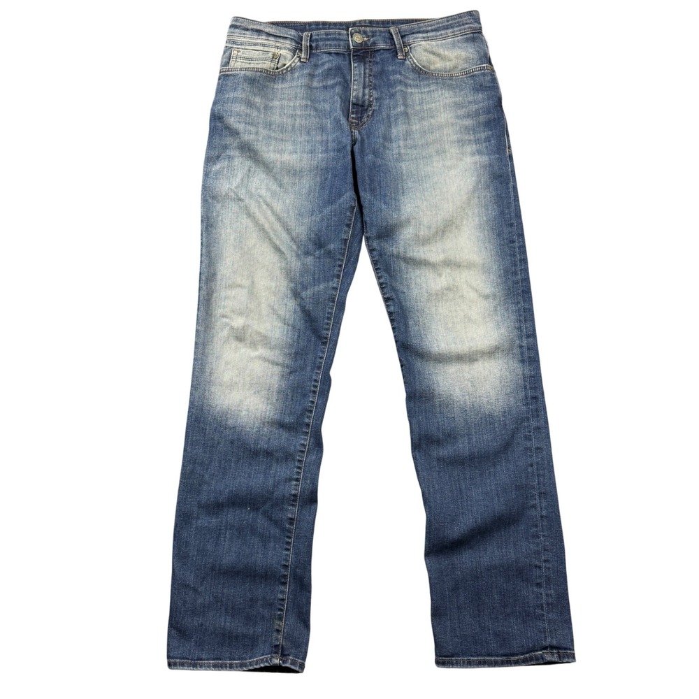 Mavi Jeans Mens 34x34 Straight Leg Faded Medium Wash Blue Stretch Denim Pants